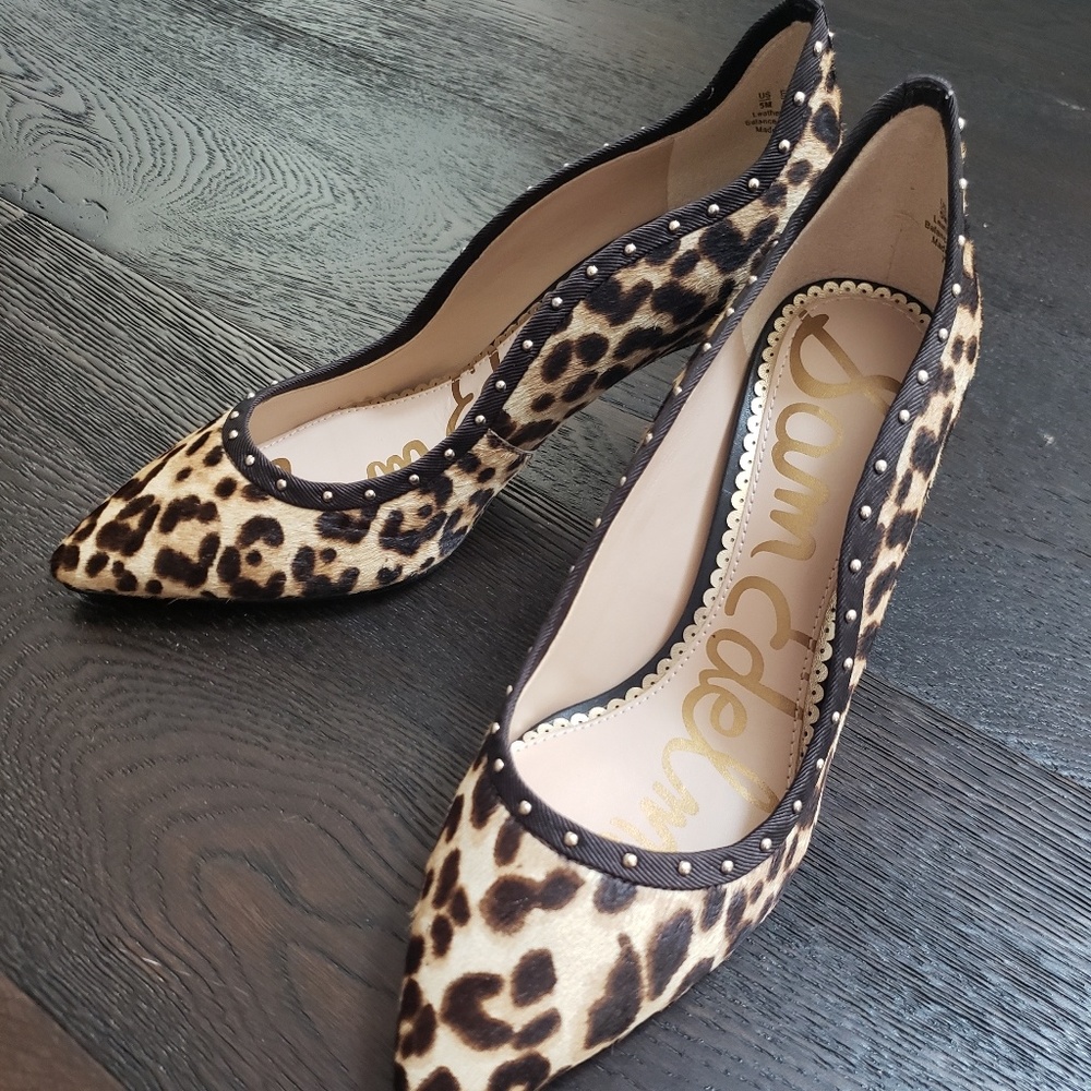 NIB Sam Edelman Tiana Sand Leopard Pumps